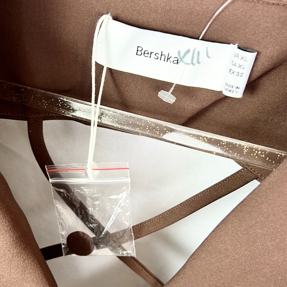 BERSHKA |🤎 Chocolate Brown Open-Back Cropped Co-Ord Blazer Top ✨NWT!✨ - Picture 6 of 12